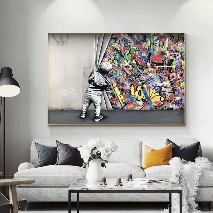 Banksy Graffiti Street Art Canvas