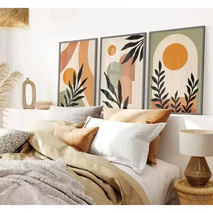 Toile de peinture moderne nordique en terre cuite verte
