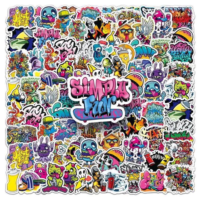 50 autocollants graffiti street art pour ordinateurs portables