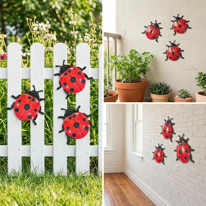 Charmante décoration murale en fer forgé en forme de coccinelle