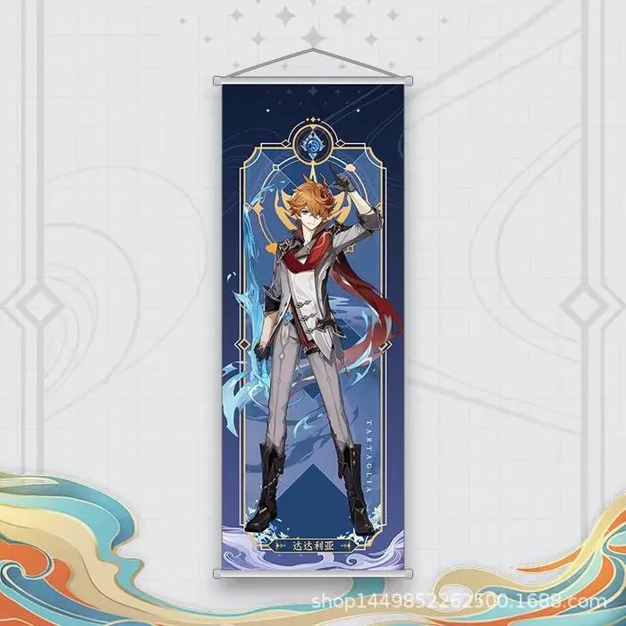 Xiao Yelan Kazuha Hutao Genshin Impact défilement toile tenture murale peinture décor à la maison Anime affiche mur Art chambre décoration