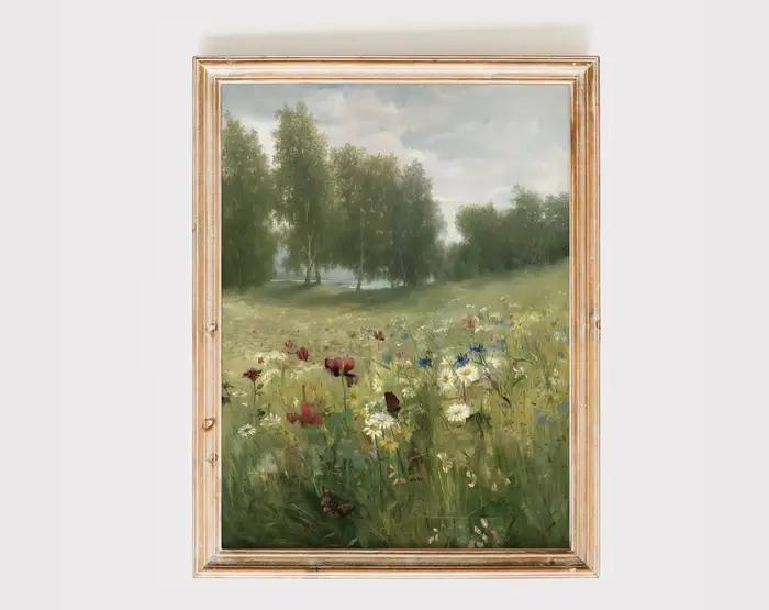 Vintage campagne mur Art impression rétro rustique printemps vues naturelles toile peinture paysage affiche photo décor à la maison