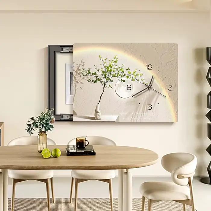 Peinture décorative de boîte de compteur électrique avec horloge