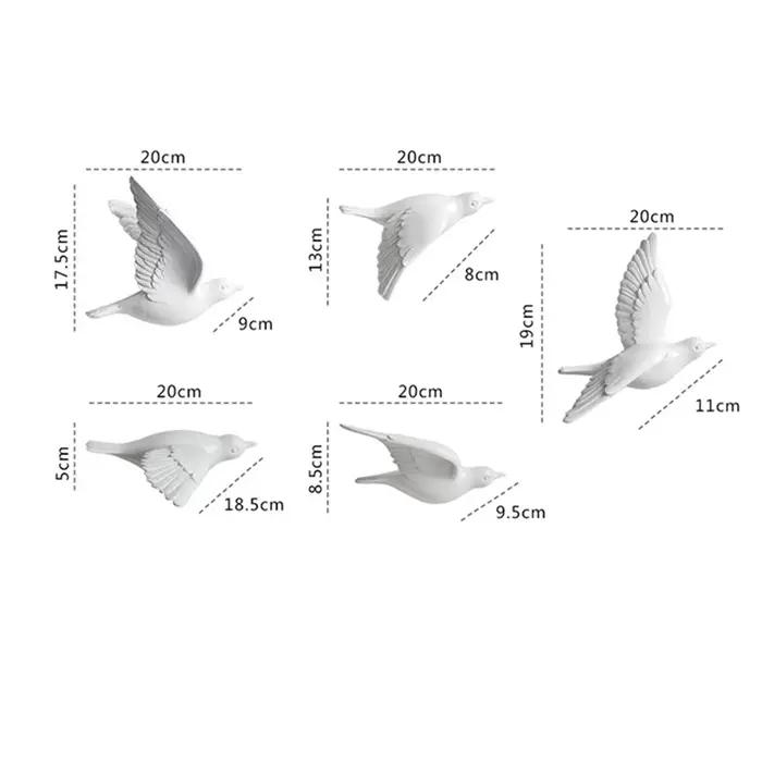 Autocollants muraux oiseaux en résine 3D