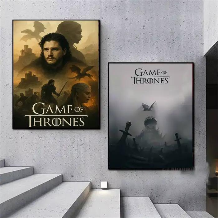 Affiche Game Of T-Thrones, autocollant artistique haute définition, auto-adhésif, imperméable, décoration de la maison pour salon