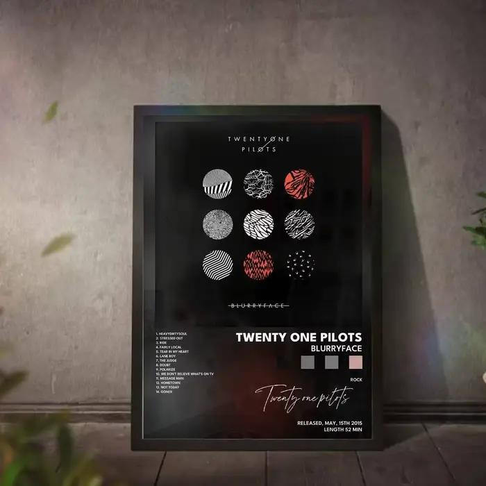 T-Twenty One P-Pilots affiche Album de musique toile impression mur Art chambre décor mur Art impression décor à la maison 50X70 chambre