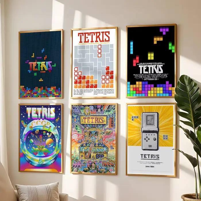 Affiche de bloc de jeu t-tris