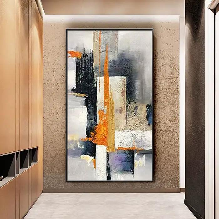 Peinture à l'huile abstraite peinte à la main sur toile