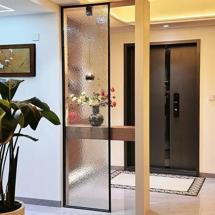 Paravent en verre trempé ultra-blanc à effet d'ondulation
