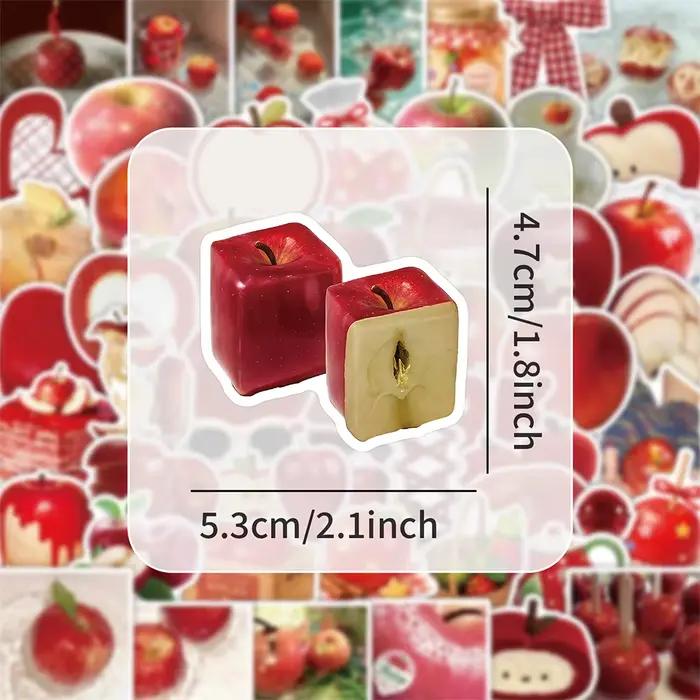 10/30/63 autocollants mignons en forme de pomme rouge