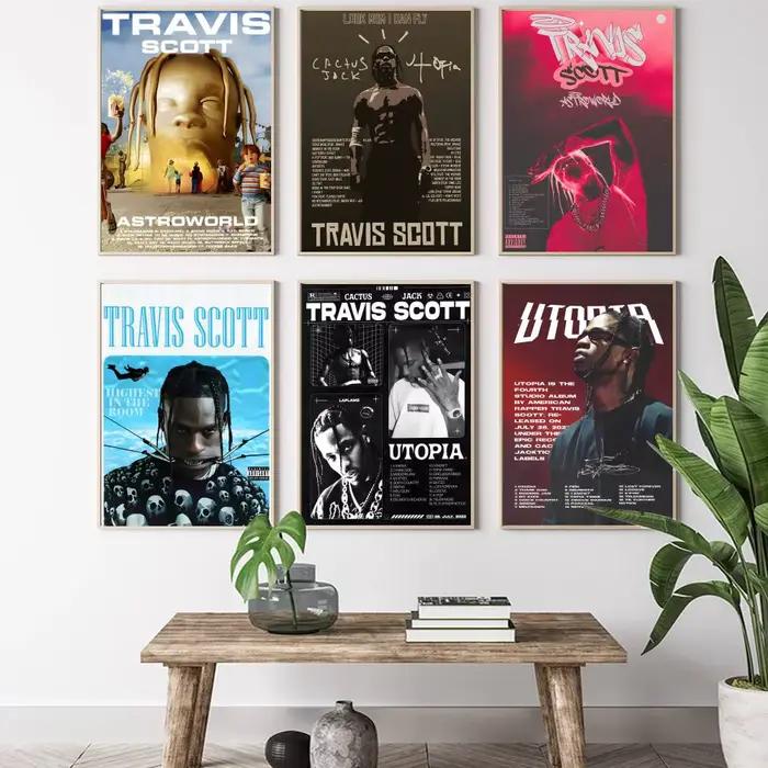 Travis Scott Rodeo Astroworld Album de musique peinture calligraphie HD toile affiche salon chambre bar décoration esthétique