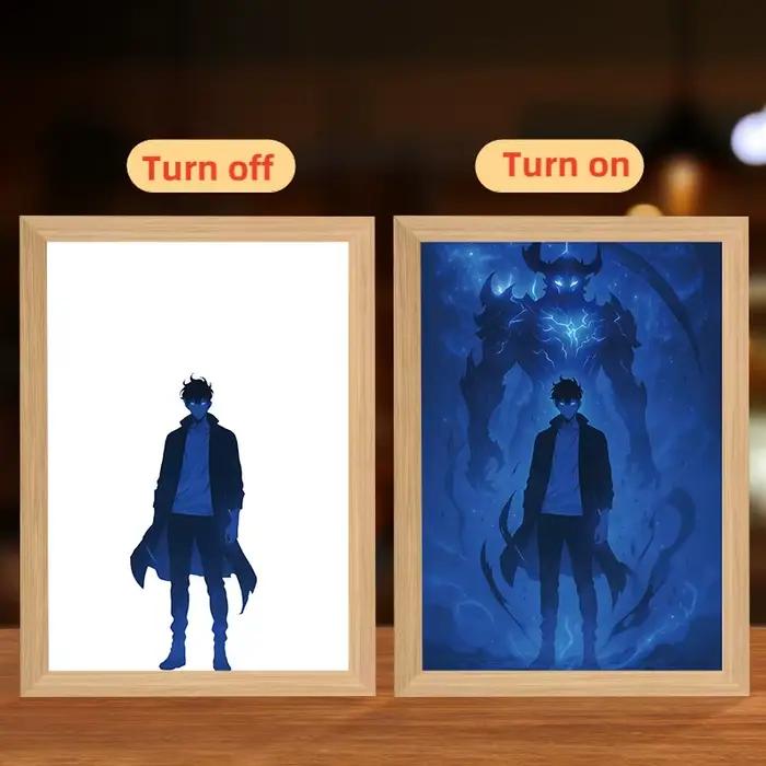 Anime Solo nivellement Seong Jin Woo lumière LED peinture cadre de dessin