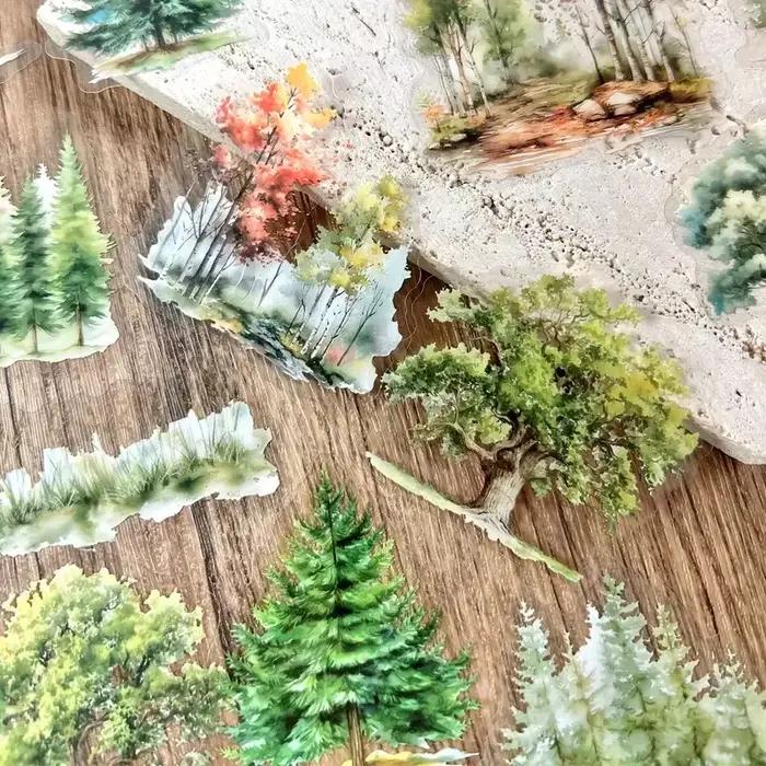 Autocollants animaux de la forêt et pierres