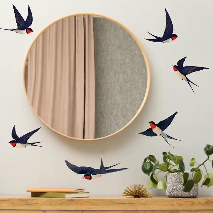 Décoration murale auto-adhésive Flying Swallow pour salon