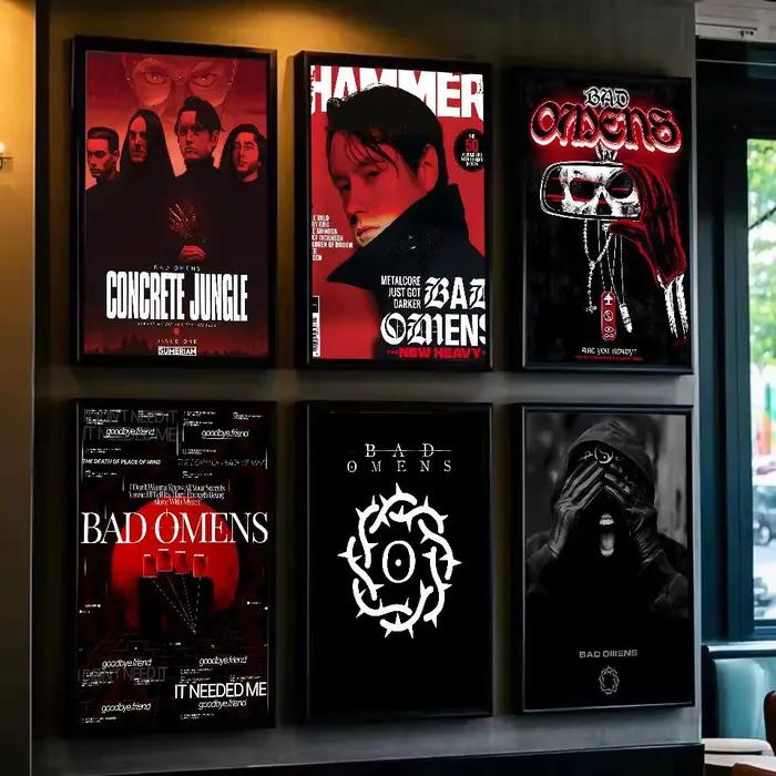 B-Bad Omens – affiche de bande métallique avec imprimés