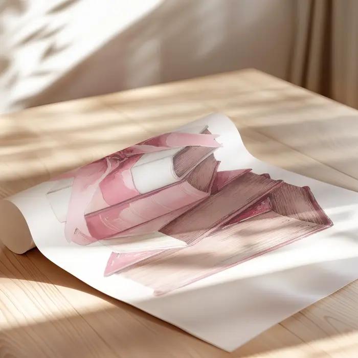 Lot de 3 affiches ou impressions sur toile avec nœuds roses