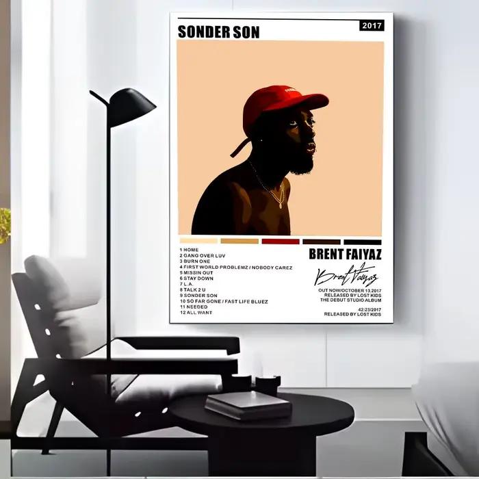 B-Brent F-Faiyaz Affiche HD autocollante