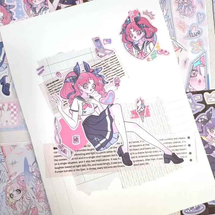 Autocollants décoratifs en papier de la série Fantasy de l'ange