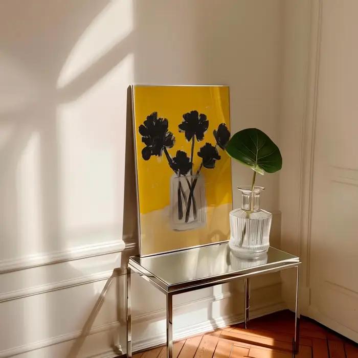 Impression d'art mural floral abstrait