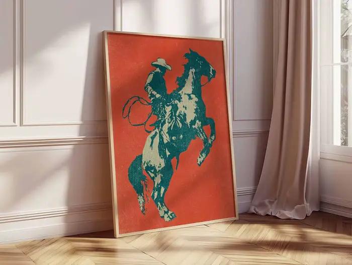 Affiche Cowboy, Art Mural Western