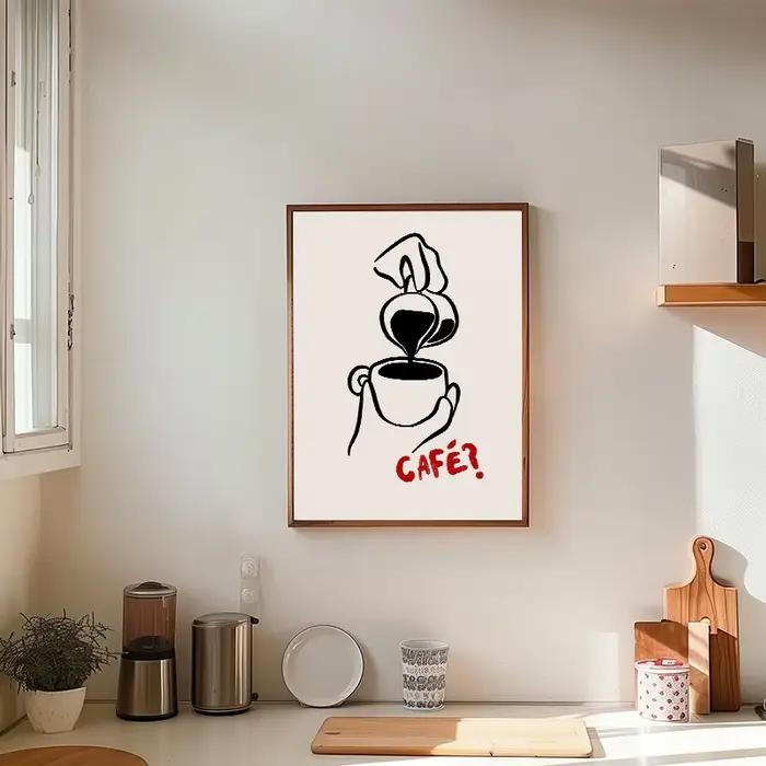 Affiche imprimée de cuisine rétro