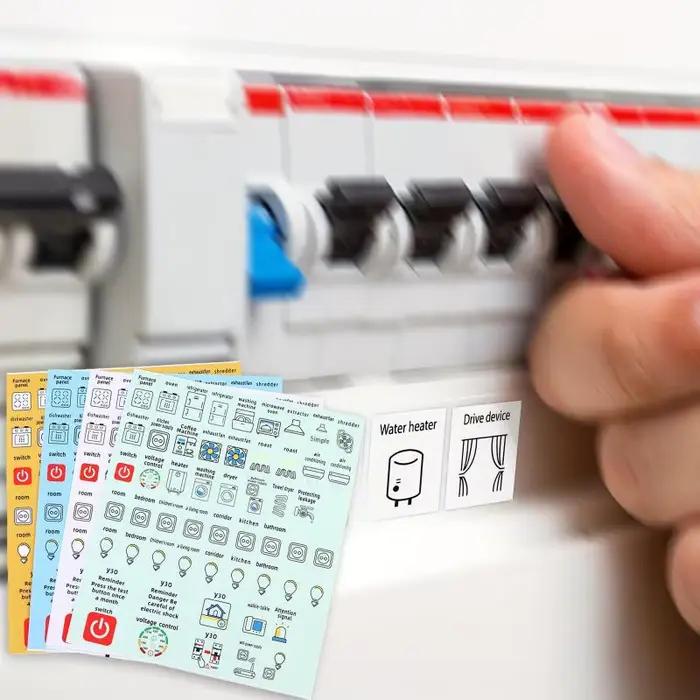Offre Spéciale – Lot de 2/5 feuilles d'autocollants décoratifs étanches pour panneaux de disjoncteurs électriques (version anglaise)
