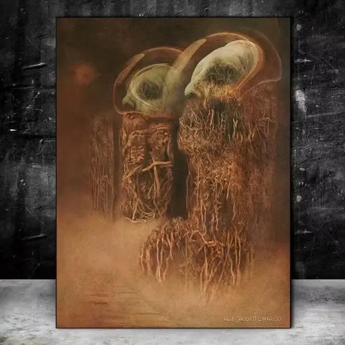 Zdzisław Beksiński oeuvre affiche imprime polonais surréaliste sombre toile peinture gothique mur Art pour salon décor à la maison