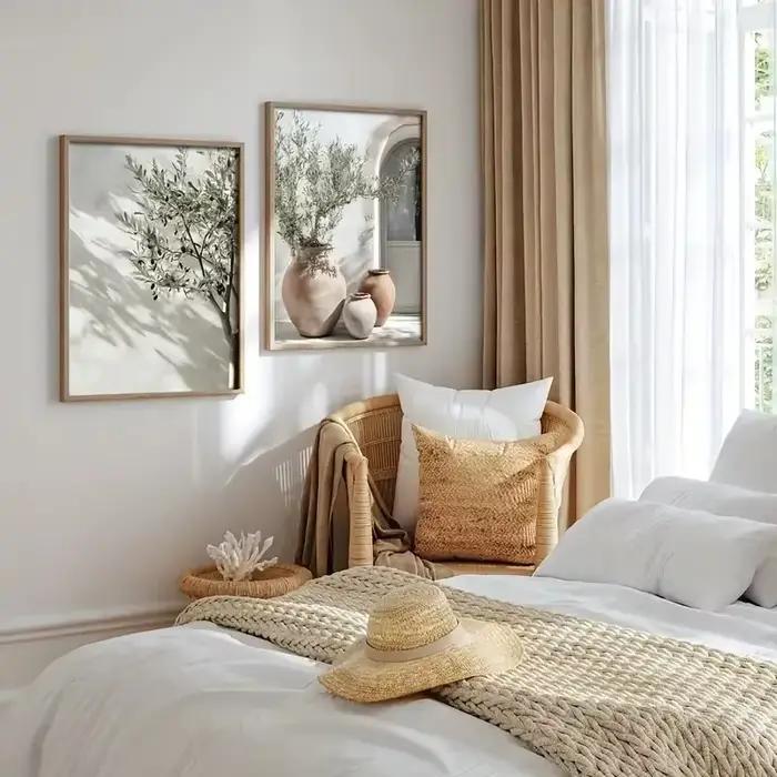 Toile d'olivier méditerranéen imprimée