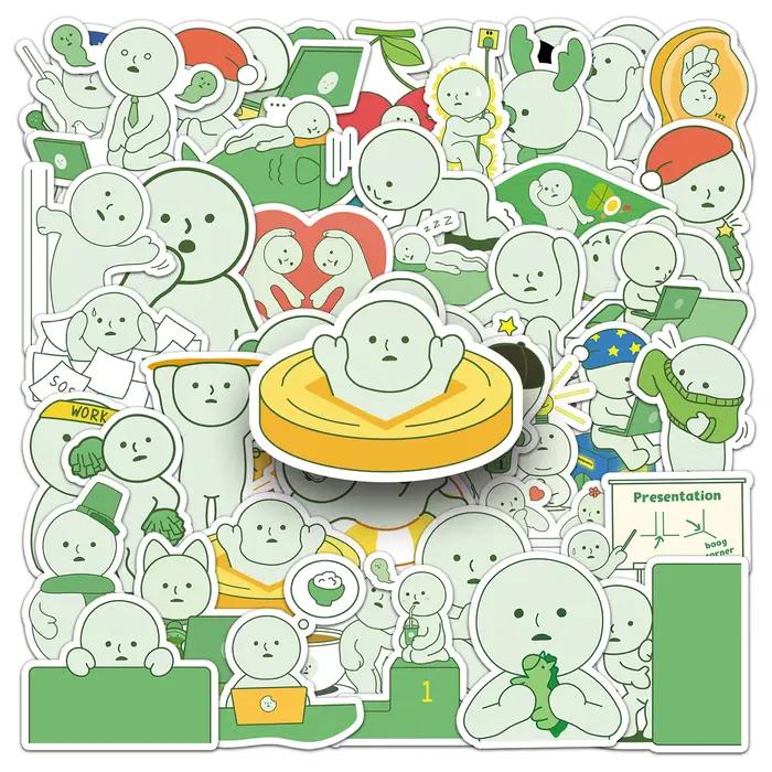 50 pièces Smiski autocollants mignon dessin animé Image décalcomanies enfants jouets Graffiti bricolage réfrigérateur ordinateur portable téléphone guitare vélo planche à roulettes décoration