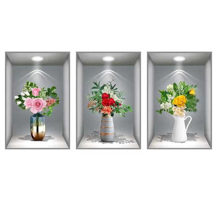 Affiches de triptyque en pot effet 3D