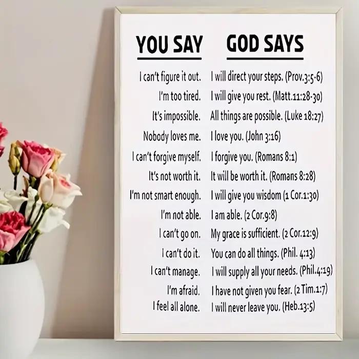 Impression sur toile de citations bibliques inspirantes modernes