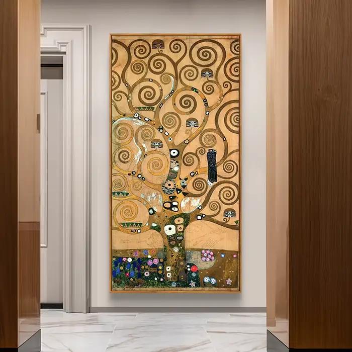 Klimt-Peinture à l'huile dorée sur toile