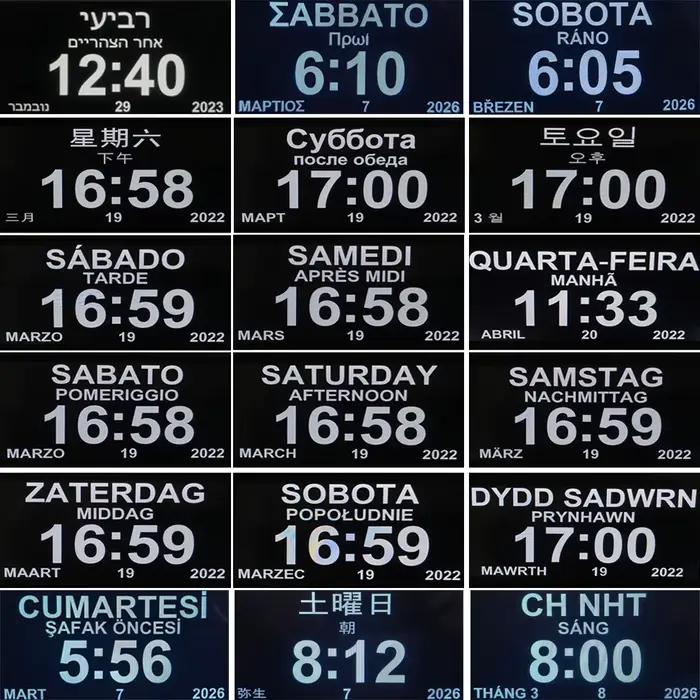 Horloge calendrier LED avec 12 alarmes