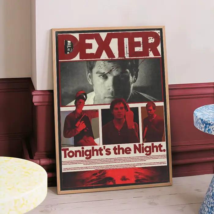D-Dexter Michael C.Hall – affiche d'art auto-adhésive TV classique