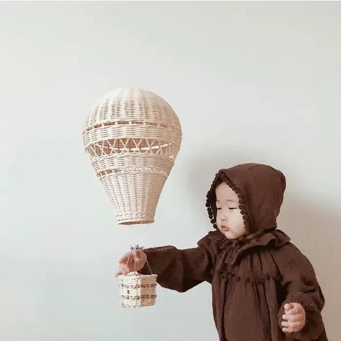 Décor de ballon à Air chaud en rotin tissé à la main
