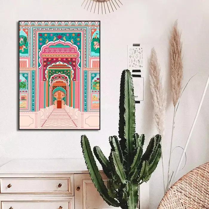Affiche Murale de Ville de Voyage avec Porte du Maroc