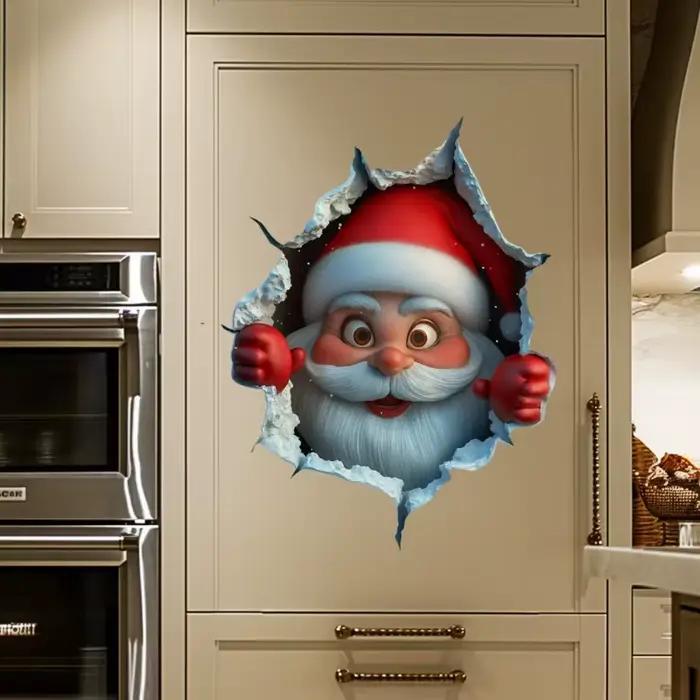 Autocollant mural rabattable du père noël