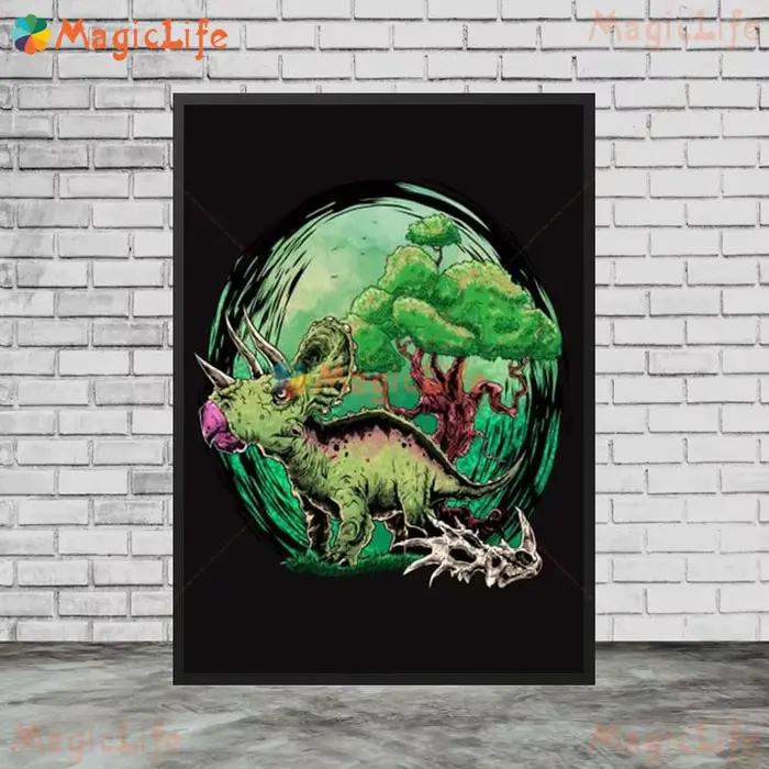 Affiches de dinosaures jurassiques couleur dessin animé dinosaure