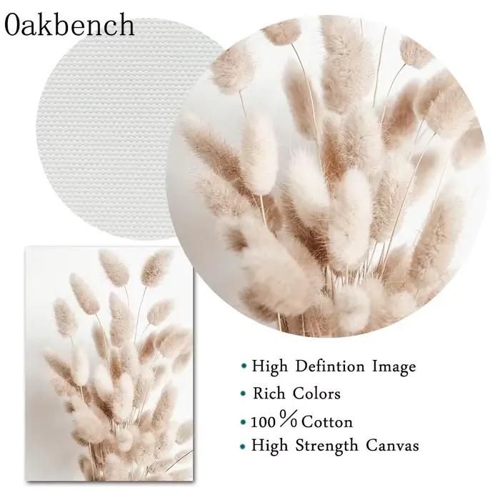 Magnolia Wall Art Beige pissenlit toile affiche roseaux herbe impression photos feuilles Art imprimés affiches nordiques chambre décor mural
