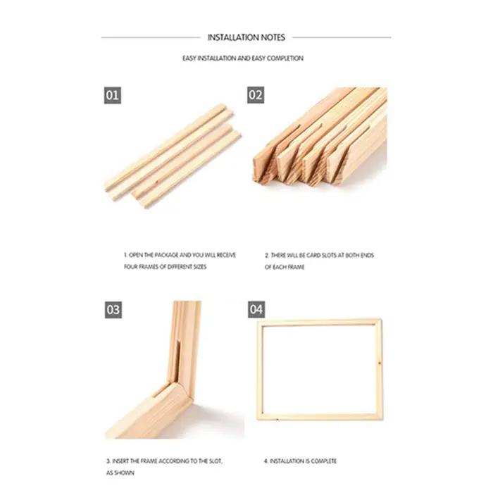 3Pcs 40X30cm cadre en bois bricolage cadres Photo Art adapté à la décoration intérieure peinture numérique diamant