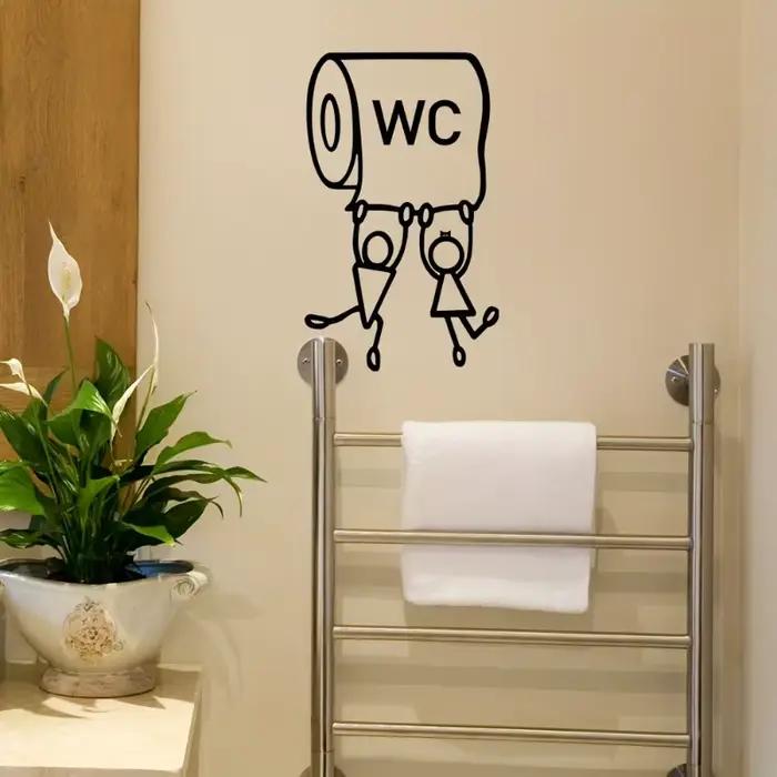 Autocollant mural «WC» en PVC
