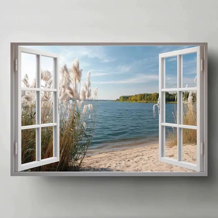 Peinture sur toile avec vue sur la plage
