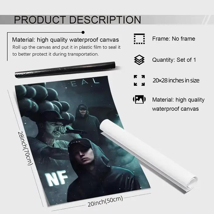 NF Rapper Painting Calligraphy Canvas Poster Wall Art Aesthetic Home Decoration for Living Room