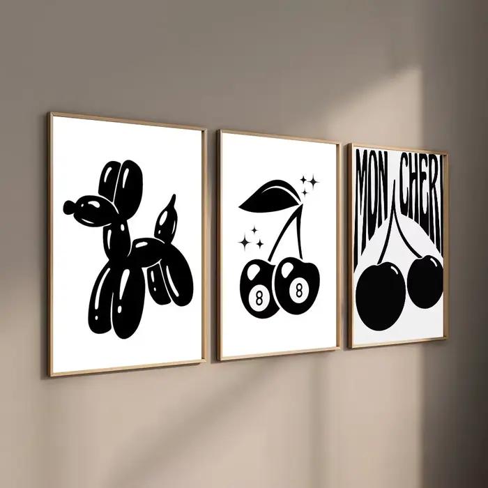 Affiche de lecteur de disque de billard noir et blanc