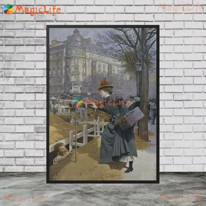 Toile d'art mural avec hérisson de rue parisienne