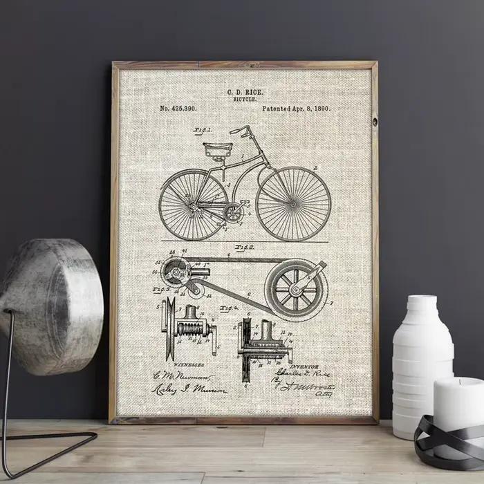 Affiches de peinture sur toile de vélo