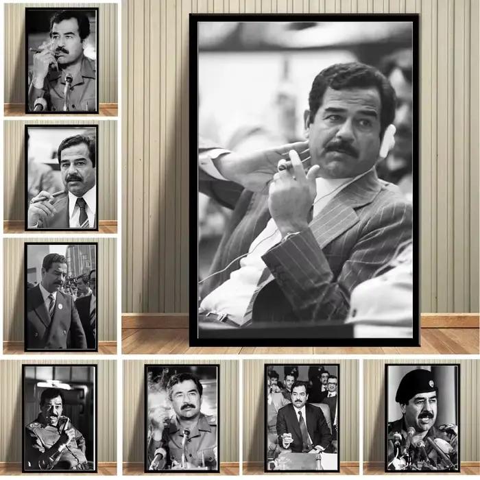Photo le grand chef matéridam Hussein Portrait toile peinture