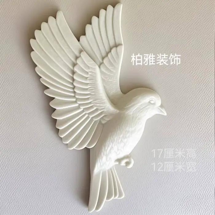Décoration murale européenne en relief avec oiseaux