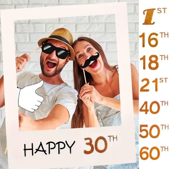 1/16/18/21/30/40/50/60ème 2019 cadre Photo papier photos joyeux anniversaire