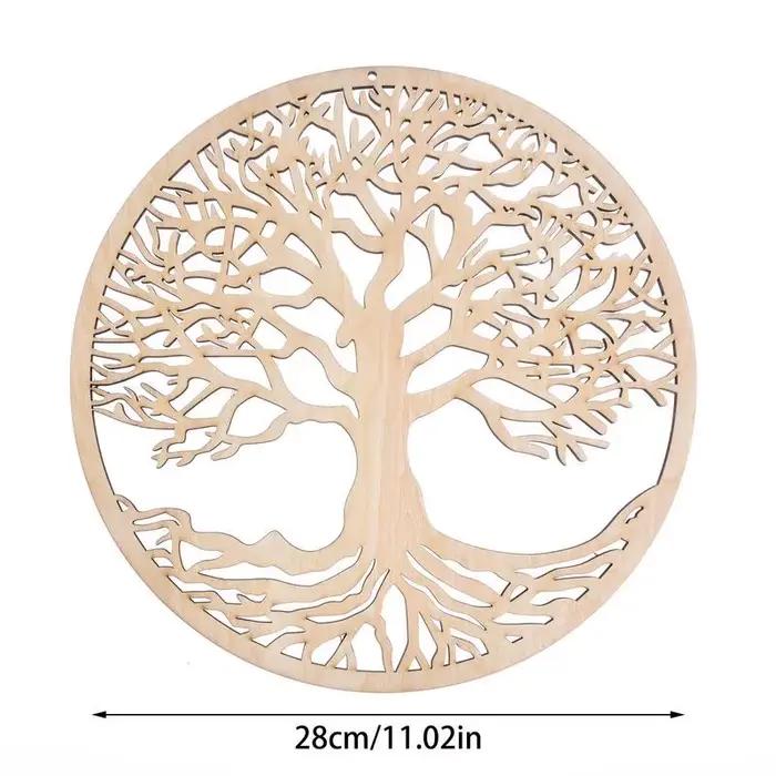Arbre de vie en bois, décor artistique mural suspendu